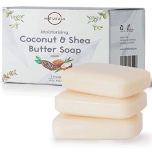 O Naturals 3 Piece Moisturizing Organic Coconut Oil, Shea Butter Bar Soaps. Softens & Nourishes Dry…